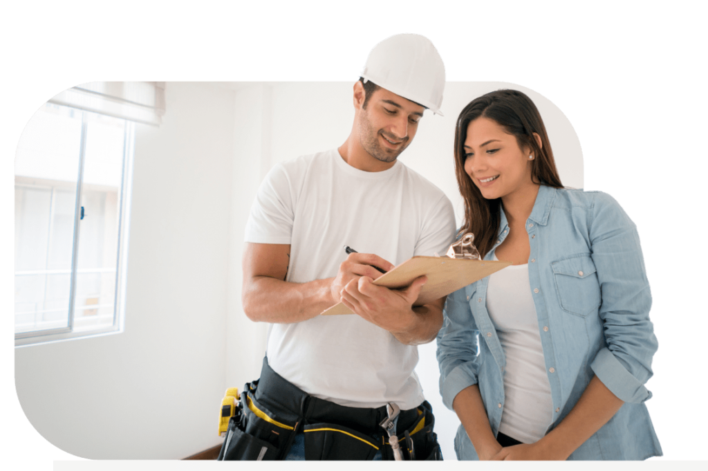 water damage contractor and happy customer