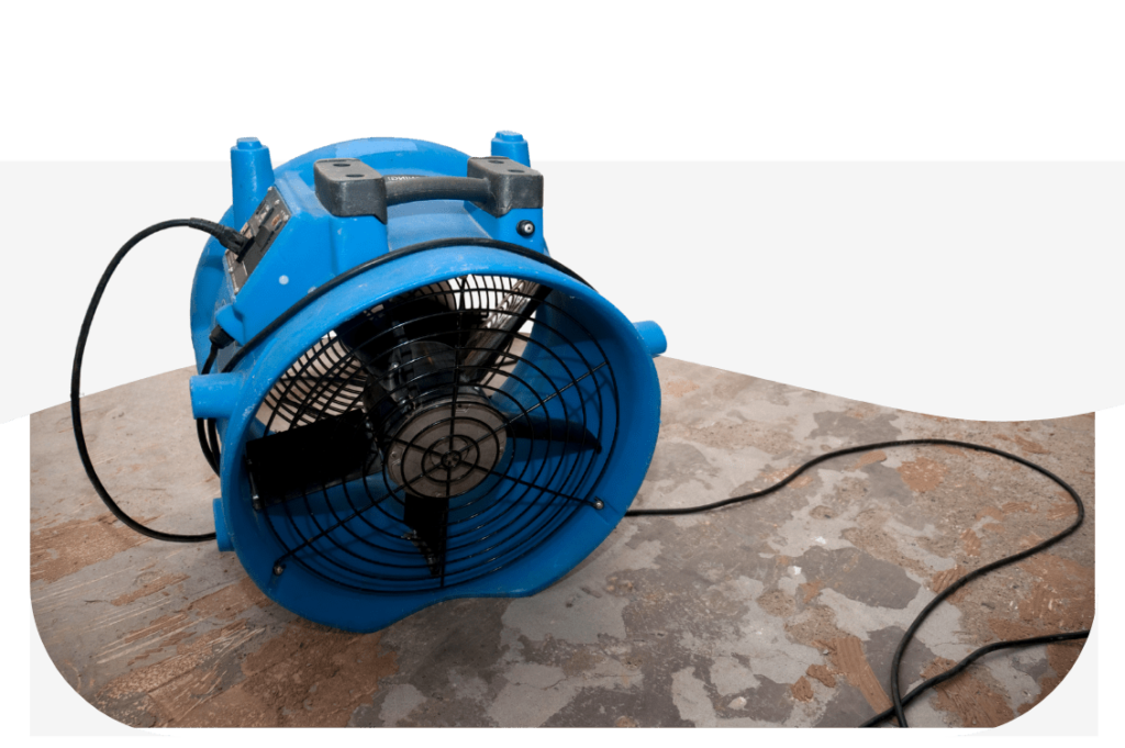 water damage fan